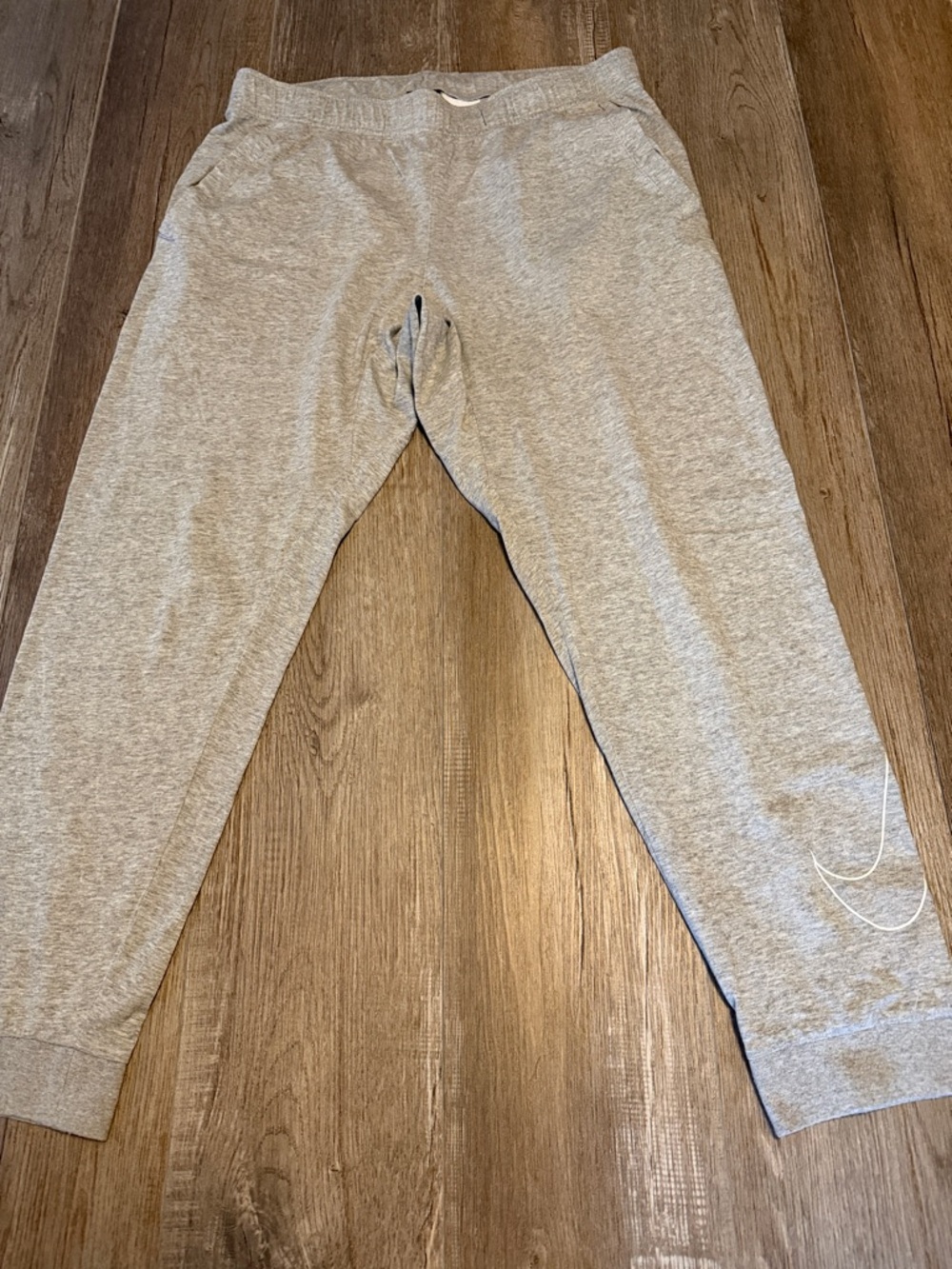 Nike Light Gray Joggers with White Swoosh